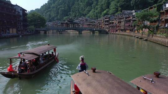 湘西凤凰古城人文风景视频