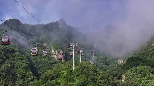 旅游景区上山索道繁忙运营