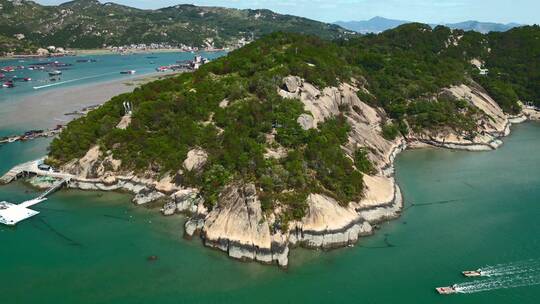 福建宁德三都澳景区海岛航拍4K