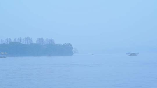 杭州雾西湖江南风景