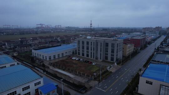 泰州高港工业厂房园区航拍视频素材模板下载