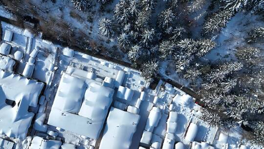 《高清4K60帧》牡丹江中国雪乡航拍视频素材模板下载