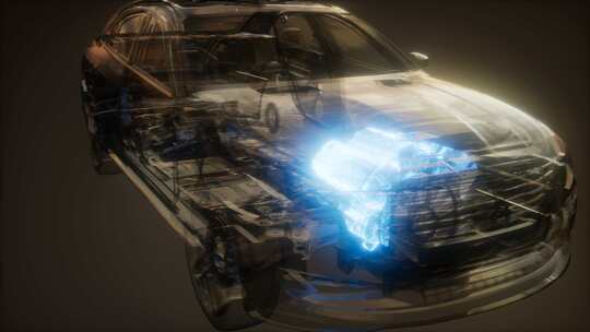 线条光效演示车内可视发动机视频素材模板下载