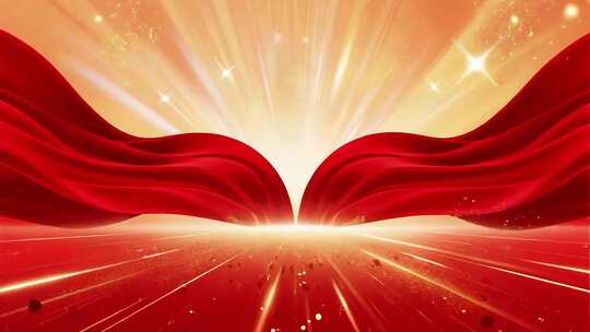 红色绸带飘动背景素材