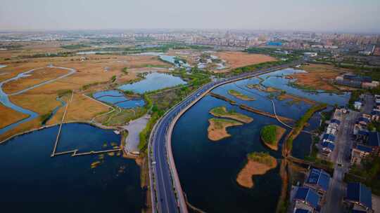 张掖湿地公园芦水湾度假别墅【8K航拍】