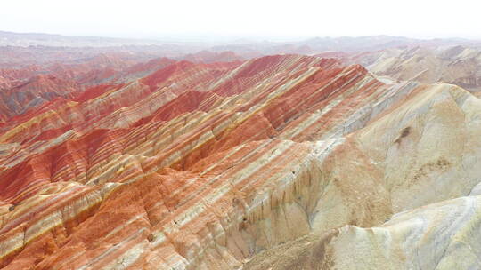 甘肃张掖七彩水墨丹霞4K航拍