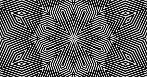 456 4K超清黑白时尚简约线条旋转万花筒