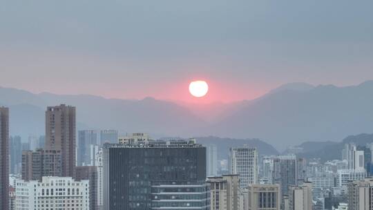 航拍福州东二环泰禾广场城市建筑