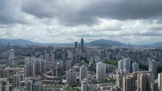 航拍温州城市建设温州城市天际线