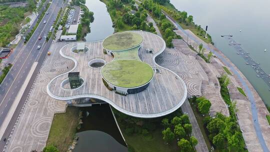 鸟瞰上虞城市阳台,上虞e游小镇