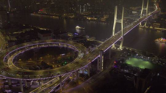 上海南浦大桥航拍素材