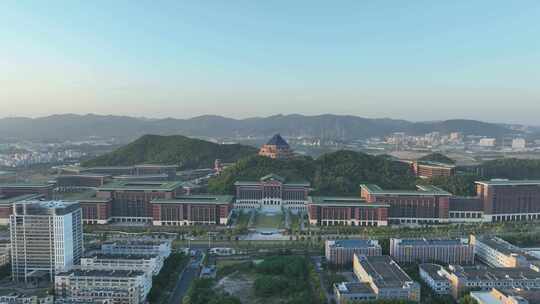 深圳光明区中山大学校区航拍学校建筑风光