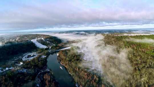 阿勒泰喀纳斯雪景视频素材模板下载