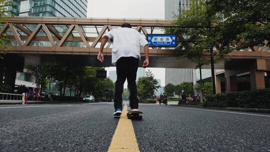 杭州街头滑板视频素材模板下载