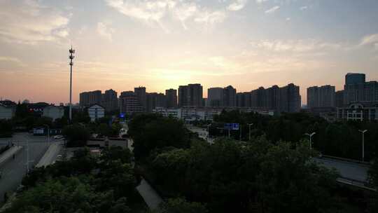 江苏宿迁城市风光建筑高楼航拍