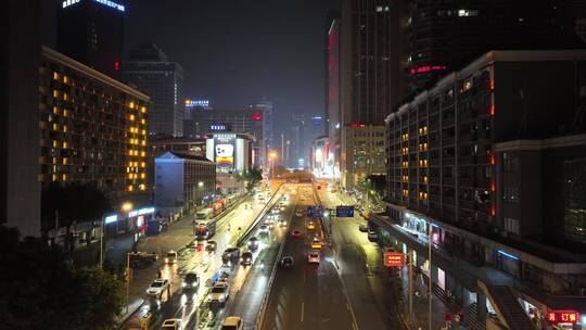 重庆红锦大道夜景航拍