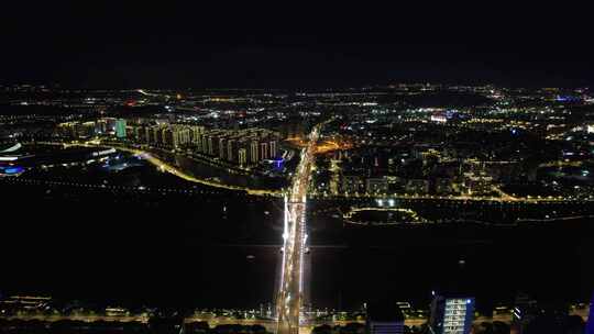 福建福州大景城市夜景灯光航拍视频素材模板下载