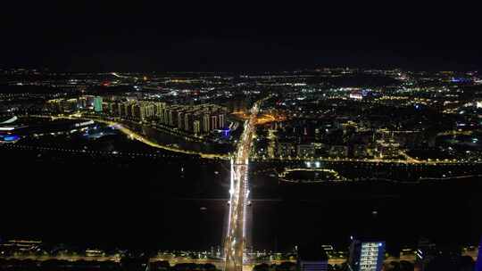 福建福州大景城市夜景灯光航拍