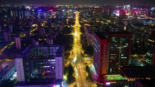 南京市市区建邺区车流城市夜景航拍延时视频素材模板下载