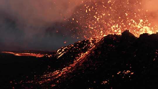 熔岩，火山，喷发，烟雾