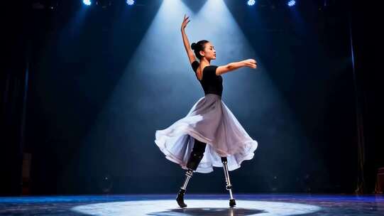 舞台上假肢舞者舞蹈表演