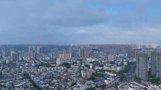 航拍四川乐山城市建设乐山大景