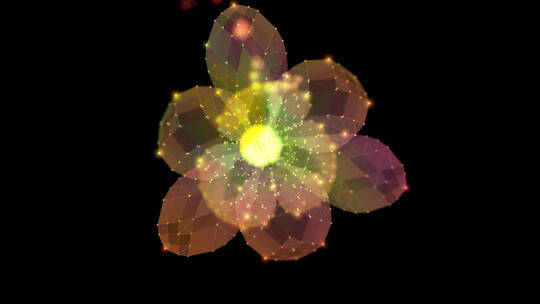 全息粒子花朵视频素材模板下载