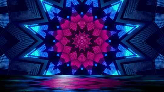 环状蓝色迷人万花筒运动图形