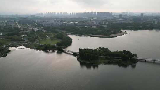 合肥翡翠湖大钢琴1314航拍风景