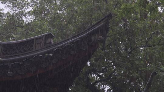 杭州大运河萧山博物馆雨天视频