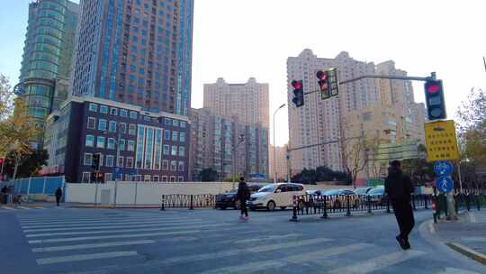 上海市浦东新区浦东南路陆家嘴街景城市风景视频素材模板下载