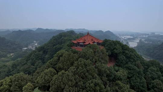 高清航拍乐山城市建设乐山大佛桥三江汇合视频素材模板下载