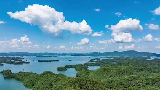 江西庐山西海柘林湖风景区航拍延时