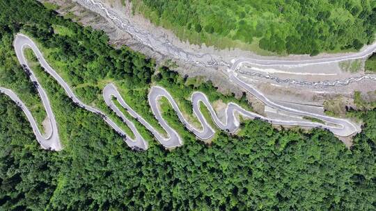 航拍四川独库公路宝康线高山森林风光