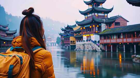 节假日休闲旅行背包欢乐出游景点 吃喝玩乐