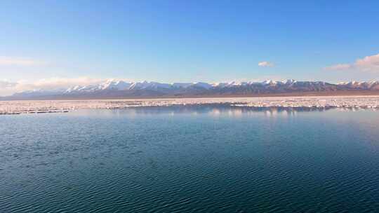 青海哈拉湖 雪山湖泊 湖景日落