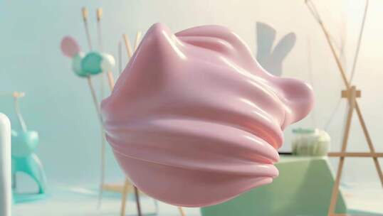 粉色3D立体造型物体