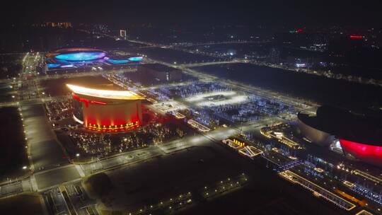 郑州常西湖新区CCD夜景航拍