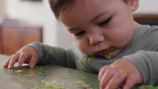 幼儿，吃，凌乱，婴儿食品