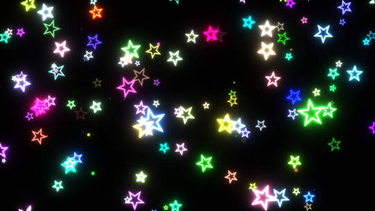 彩色霓虹星星粒子背景视频
