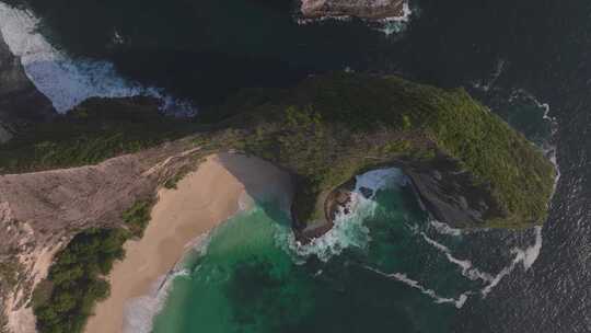 HDR印尼佩妮达岛精灵坠崖自然风光航拍