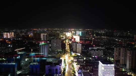 河北保定城市夜景灯光航拍