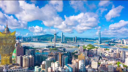 中国澳门城市风光航拍 合集视频素材模板下载