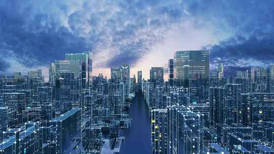 虚拟城市 科技城市视频素材模板下载