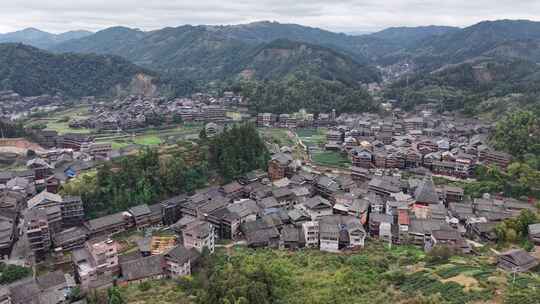 航拍少数民族侗寨程阳八寨