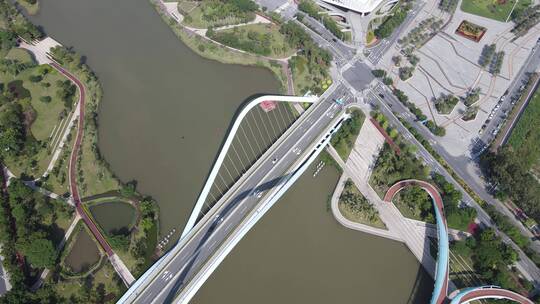广州南沙蕉门桥航拍视频素材模板下载