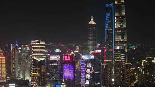 繁华上海夜景航拍视频素材模板下载