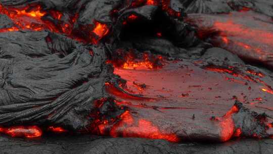 航拍火山岩浆流动视频素材模板下载