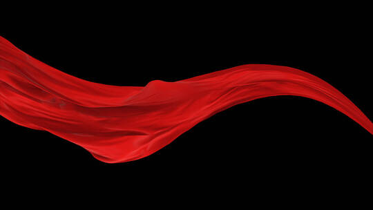 红绸飘动素材【透明背景】