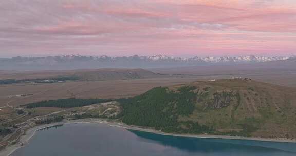 航拍新西兰特卡波湖
